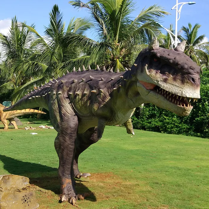 Theme Park Realistic Animatronic Dinosaur Carnotaurus With Movement And Sound Customization