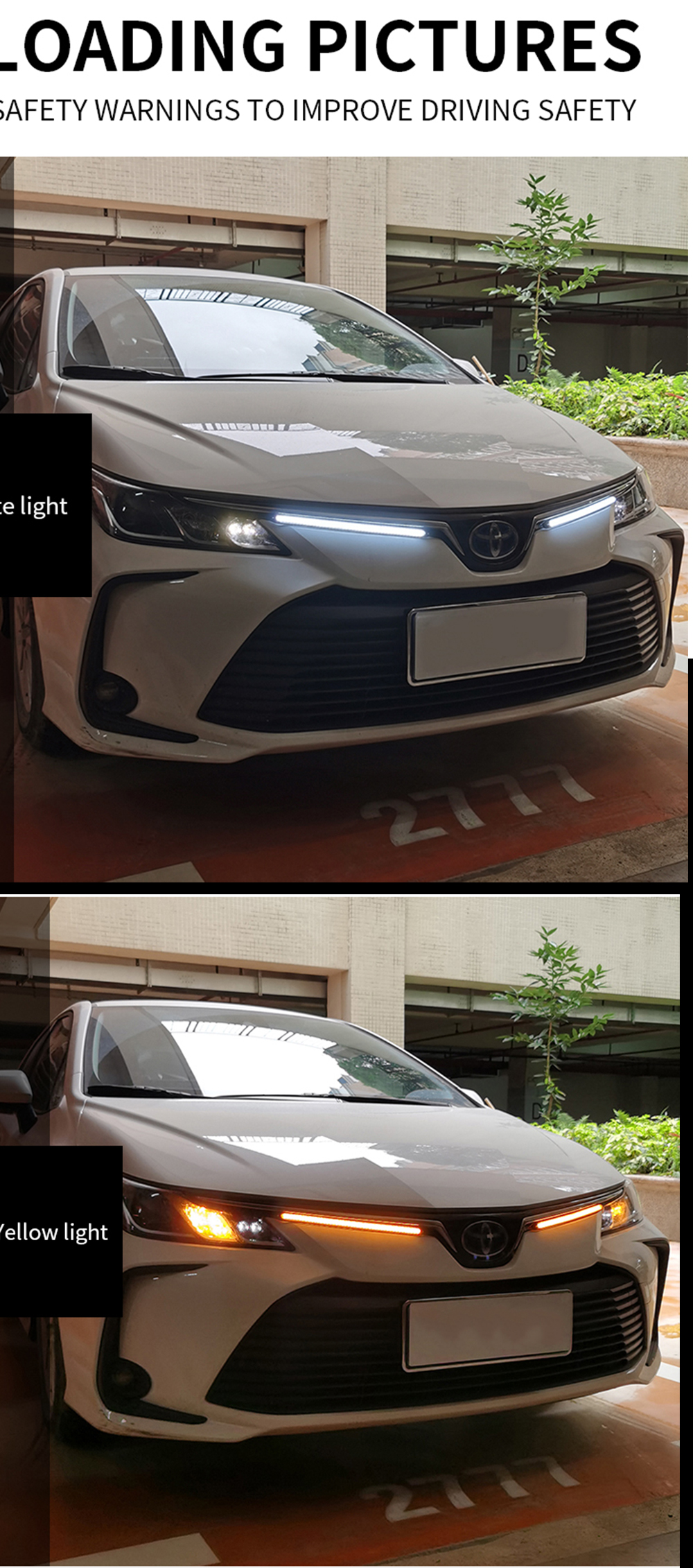 Universal Waterproof Vehicle Daytime Running Lights LED Sequential Flowing Scan 2835 34.5CM