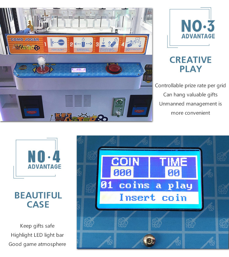 Golden Key Prize Vending Game Key Master Push Shoes Toy Gift Redemption Arcade Machine