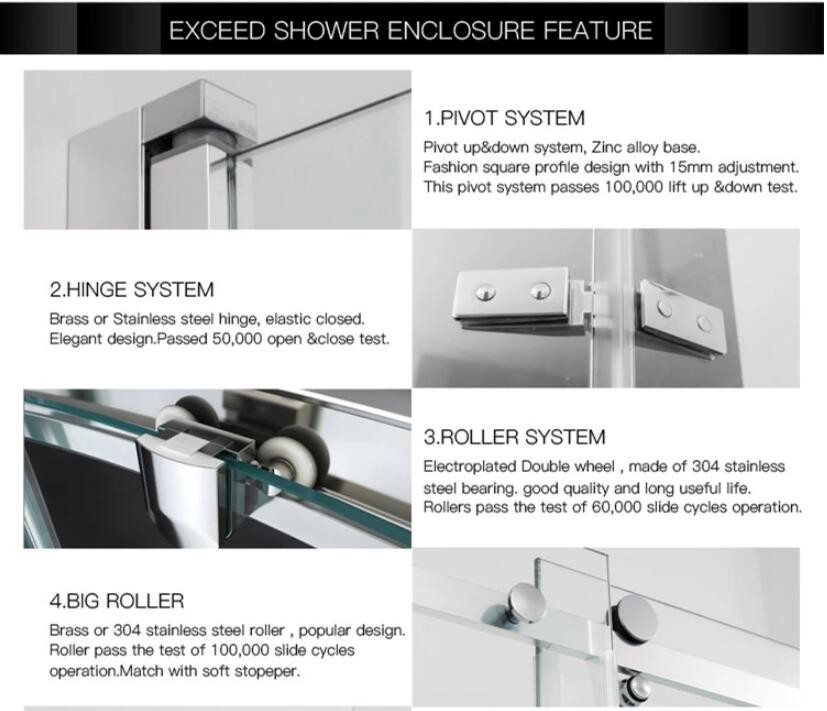 Hinged Bifold explosion proof Glass Shower Door