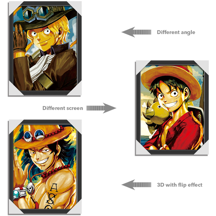 One Piece 3D Lenticular Poster Animation Characters Luffy And Zoro Prints