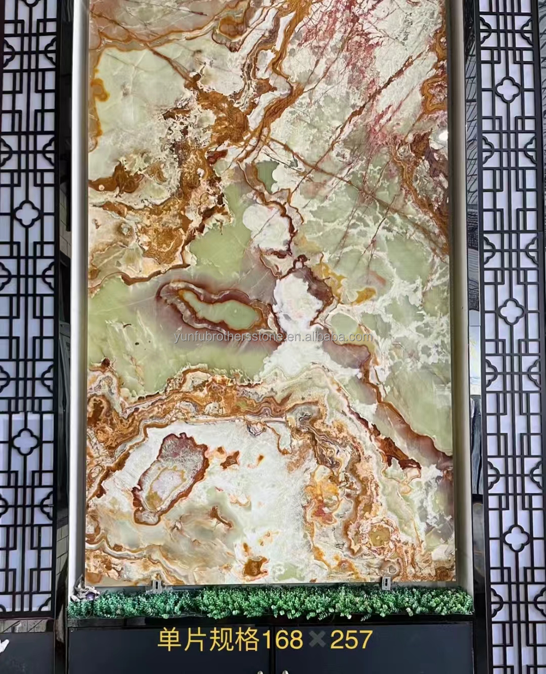 Green Onyx Marble Backlit Panel for Modern Graphic Design and Wall Decoration Purpose