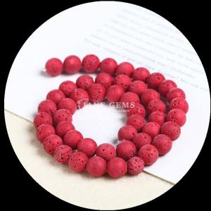China Multi-color Gemstone Various Colors Natural Lava Stone Healing Stone Loose Bead Strands for DIY Jewelry wholesale