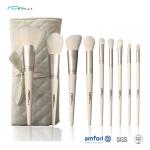 9pcs White Natural Hair Makeup Brush With Cosmetic Bag