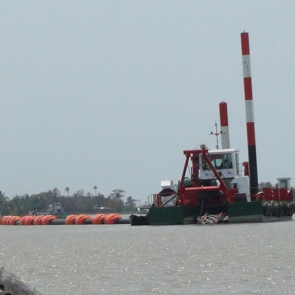 Dredging ship working