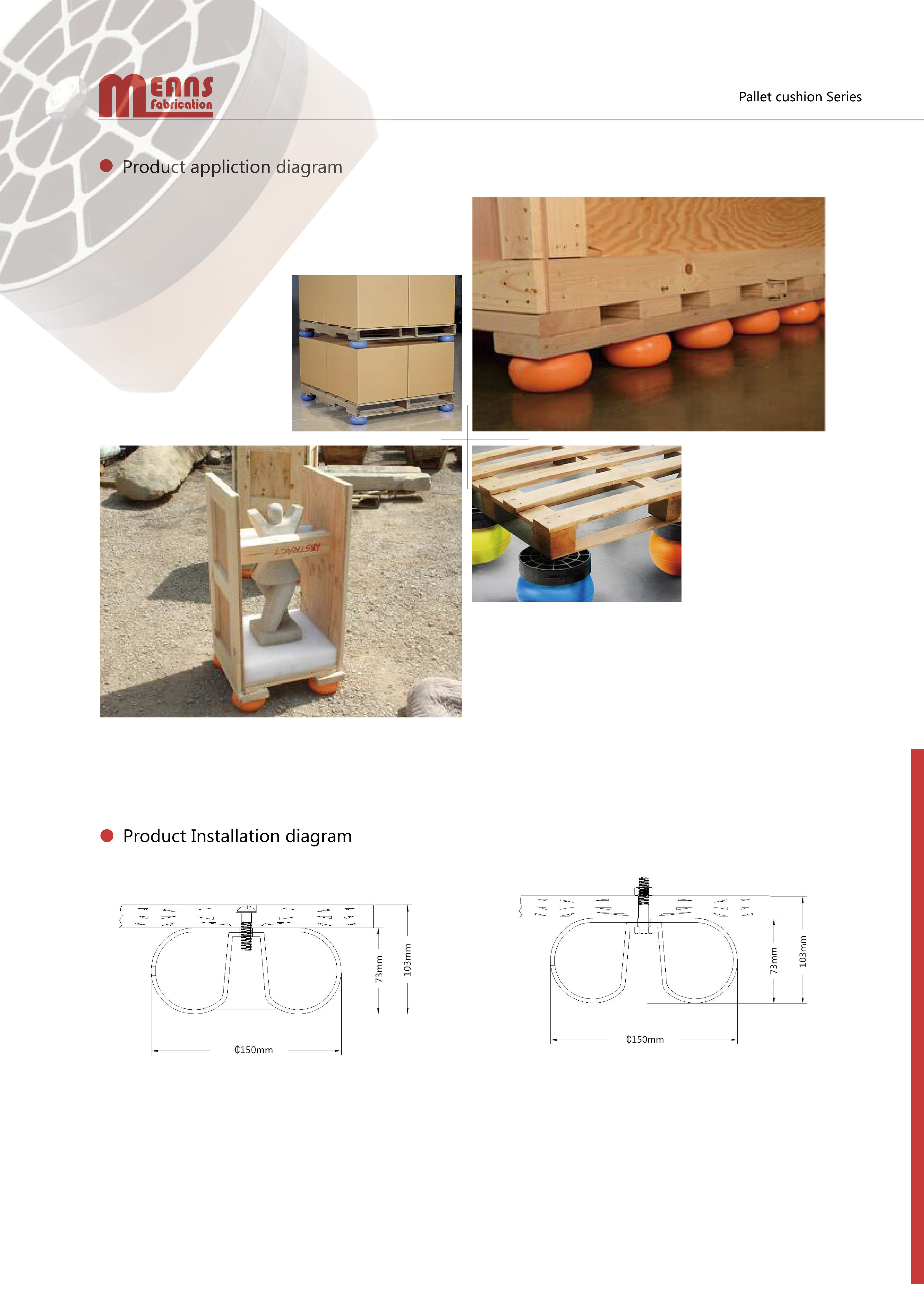 MOPAWIN AIR DAMPENED PALLET CUSHIONS,ORANGE,SKID-MATD FOR PACKING IN WOODEN CASES,ONE-STOP SALES