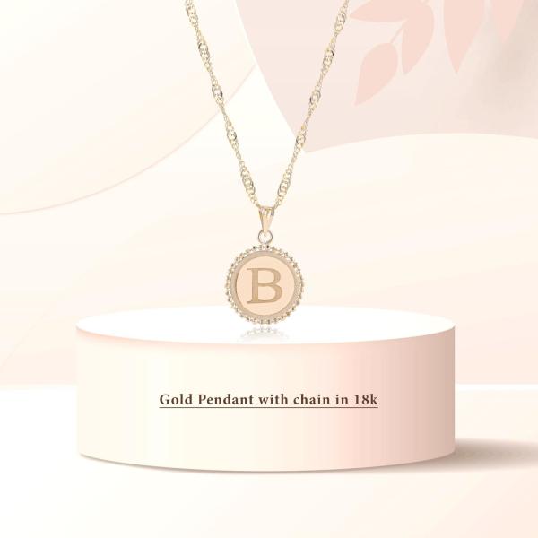 18K Gold ‘B’ Pendant Necklace