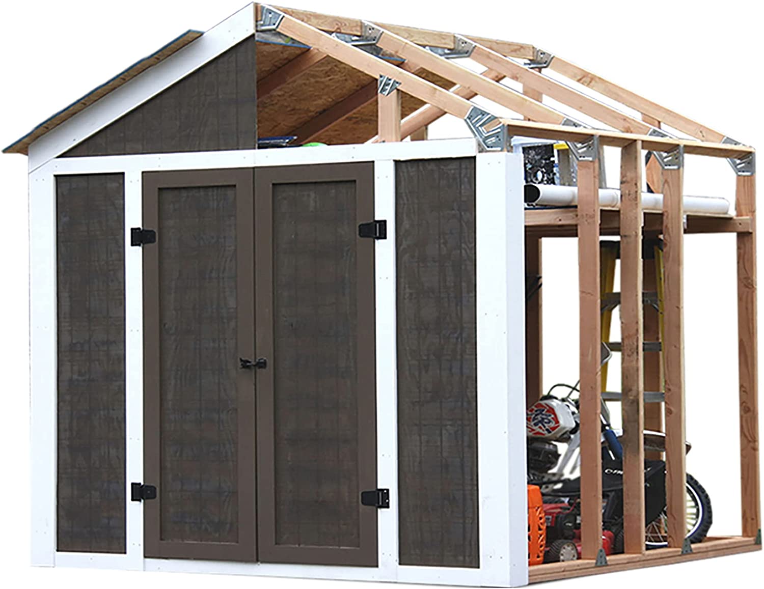 Easy Shed Kit with Truss Design Standard 7 x 8 Foot Peak Roof Storage Shed Bracket