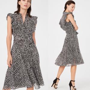 China Summer Ruffle Polka Dot Midi Dress Women Casual Dresses Ladies wholesale