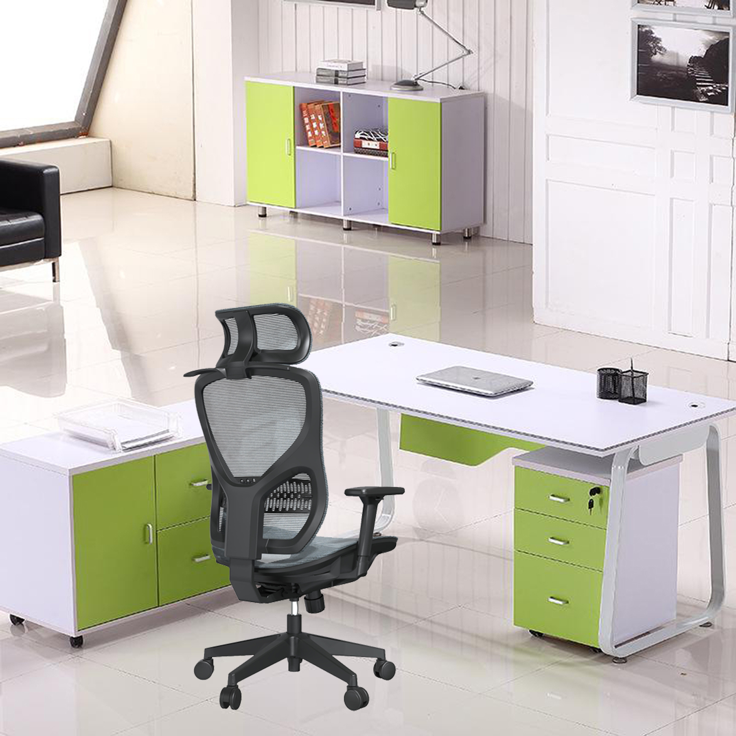 Adjustable Height Full Mesh Ergonomic Office Chair in Modern Design Style for Guangdong