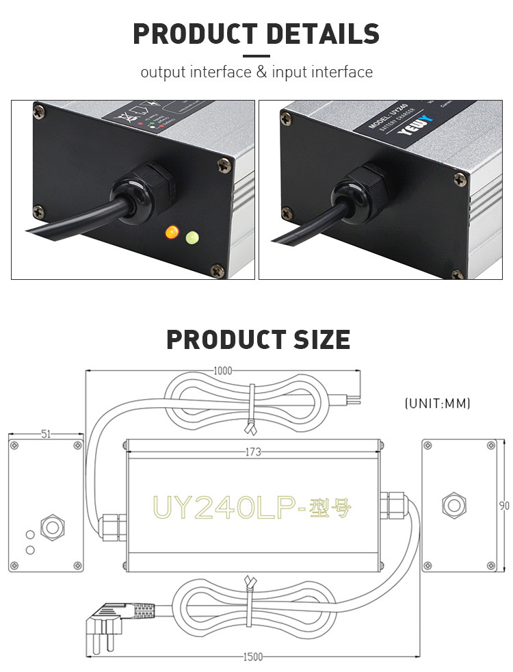 36V 5A IP65 Marine Waterproof Battery Charger 44.1V DC AC Charger