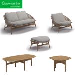 Outdoor Teak Wood Rope Sectional Couch Sofa Set For Garden For Outdoor Furniture