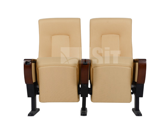 Strong Steel Structure Padded Church Chairs Modern Appearance With Writing Tablet