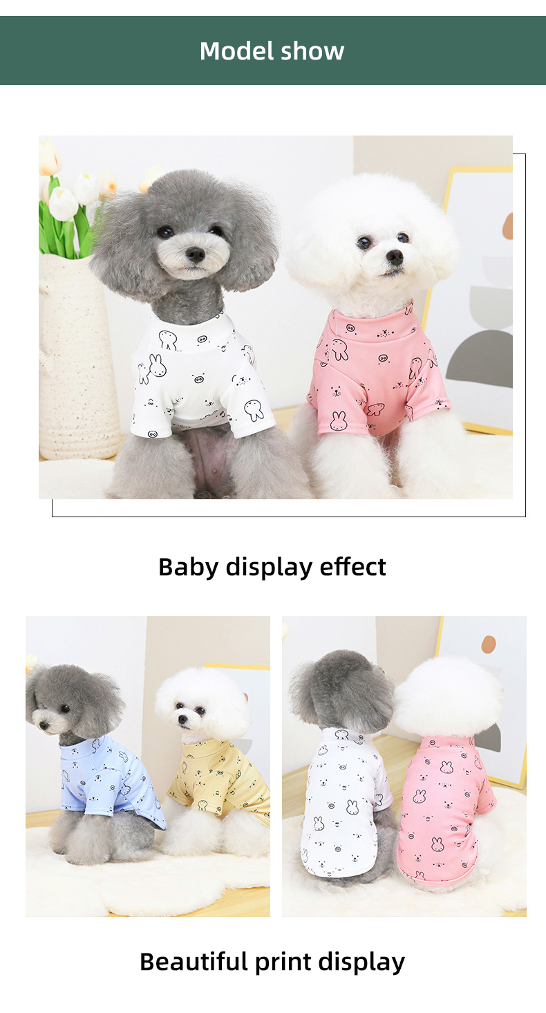Teddy Dog Logo Pets Wearing Clothes Sublimation 20cm Custom Dog T Shirts