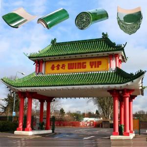 China Ceramic Roof Ornaments Green Chinese Roof Tiles For Buddhist Temple Building wholesale