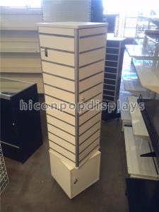 China Retail Shop Advertising Wooden Display Stand Slatwall Spinner Display Rack wholesale