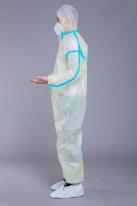 China Antibacterial 37GSM PP PE Breathable Disposable Coveralls wholesale