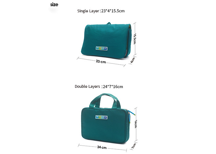 Folding Suspensible Mens Toiletry Bag Double Layer Design PVC Material