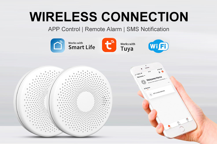 TUYA WiFi 2 In 1 Smoke And Carbon Monoxide Detector Alarm With Alkaline Zinc Battery