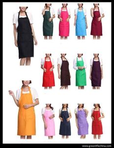 China Kitchen cooking tool accessory hot sale apron with front pocket different colors in stock wholesale