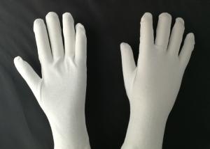 China Night Care Cotton Cosmetic Gloves Bleached White Three Stripes Style wholesale