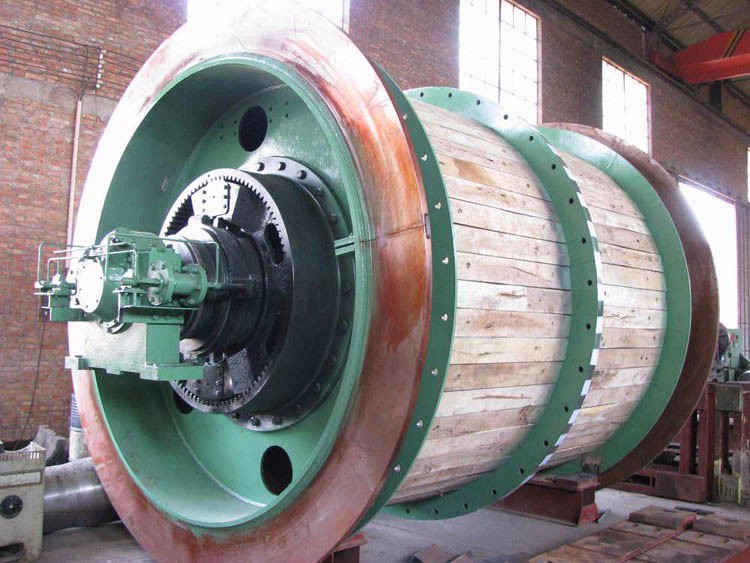 Double Tubular 2 Drum Coal Metal Ores Conveying Hoisting Machine