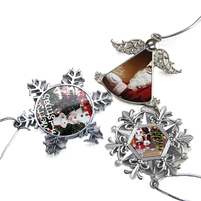 Personalised Photo Christmas Decorations Sublimation Blank Zinc Alloy Christmas Ornaments Angel Wing