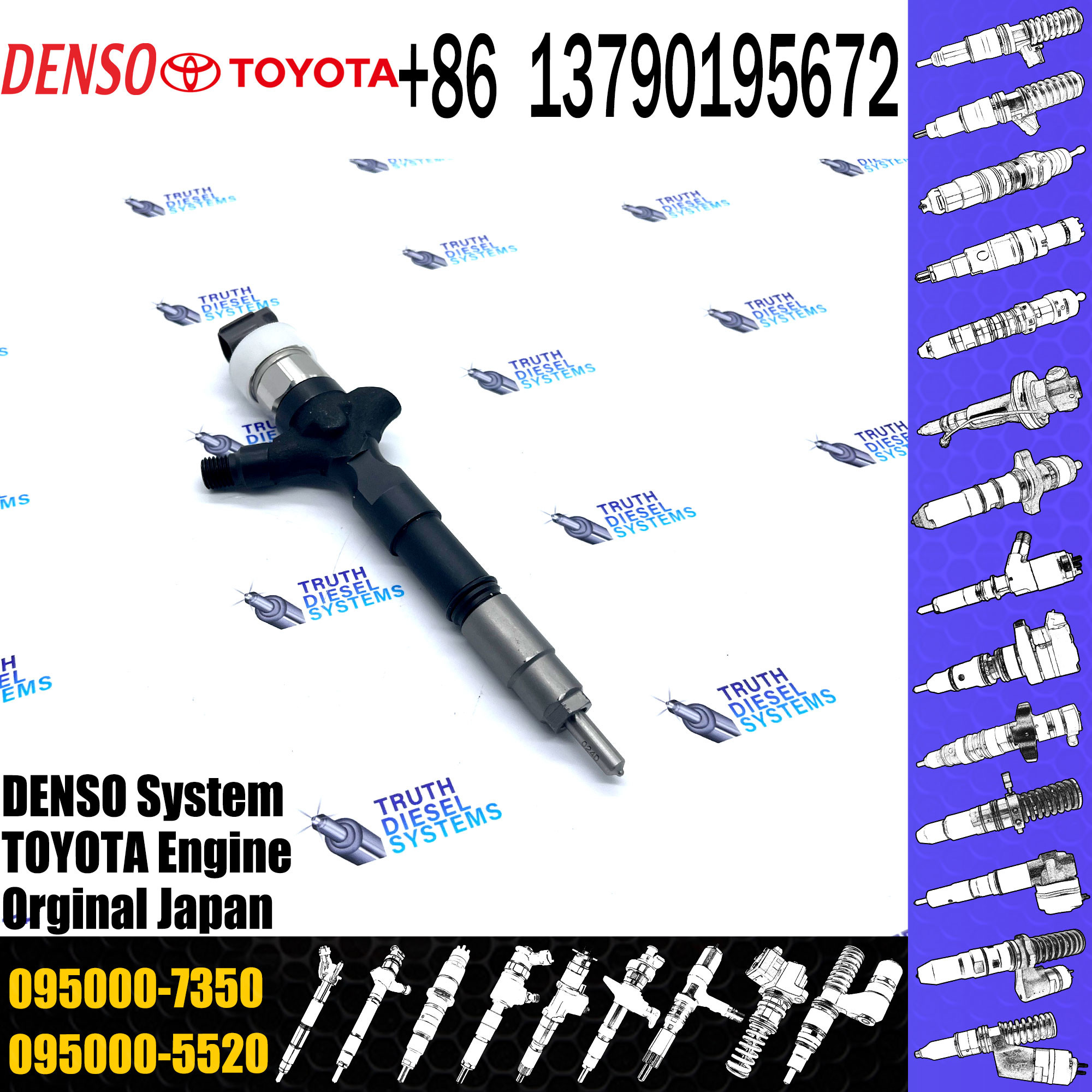 High Quality Common Rail Fuel Injector 095000-7350 For TOYOTA LAND CRUISER 1KD-FTV 23670-30210