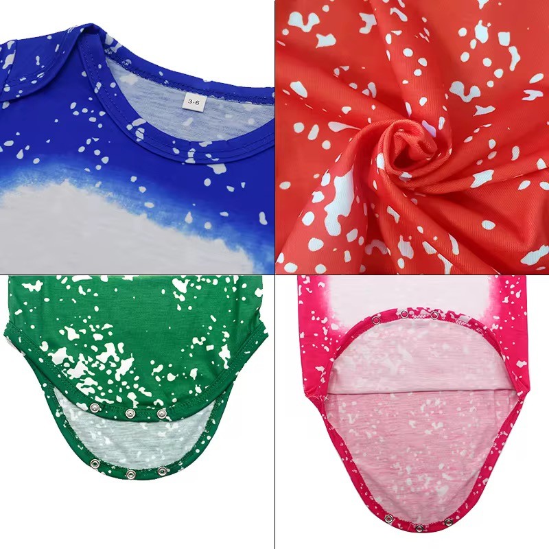 Multicolored Tie Dye Short Sleeved Sublimation Romper Blanks Light Weight