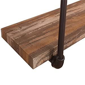 Rustic Industrial 5-Tier Pipe Shelf Brackets for Wall Mounting DIY Open Bookshelf Rack