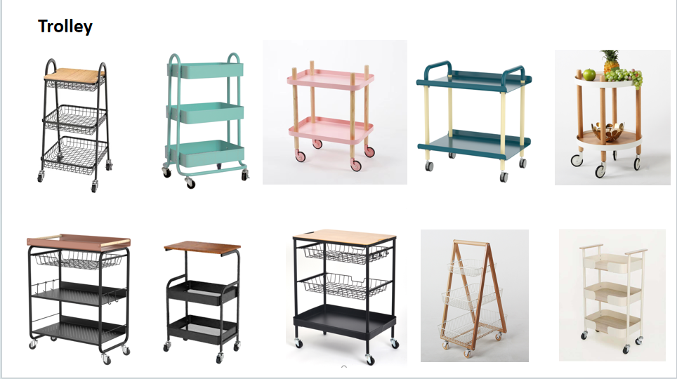 Nordic Shelf Storage Trolley 3 Tier Kitchen Rolling Cart For Space-Saving