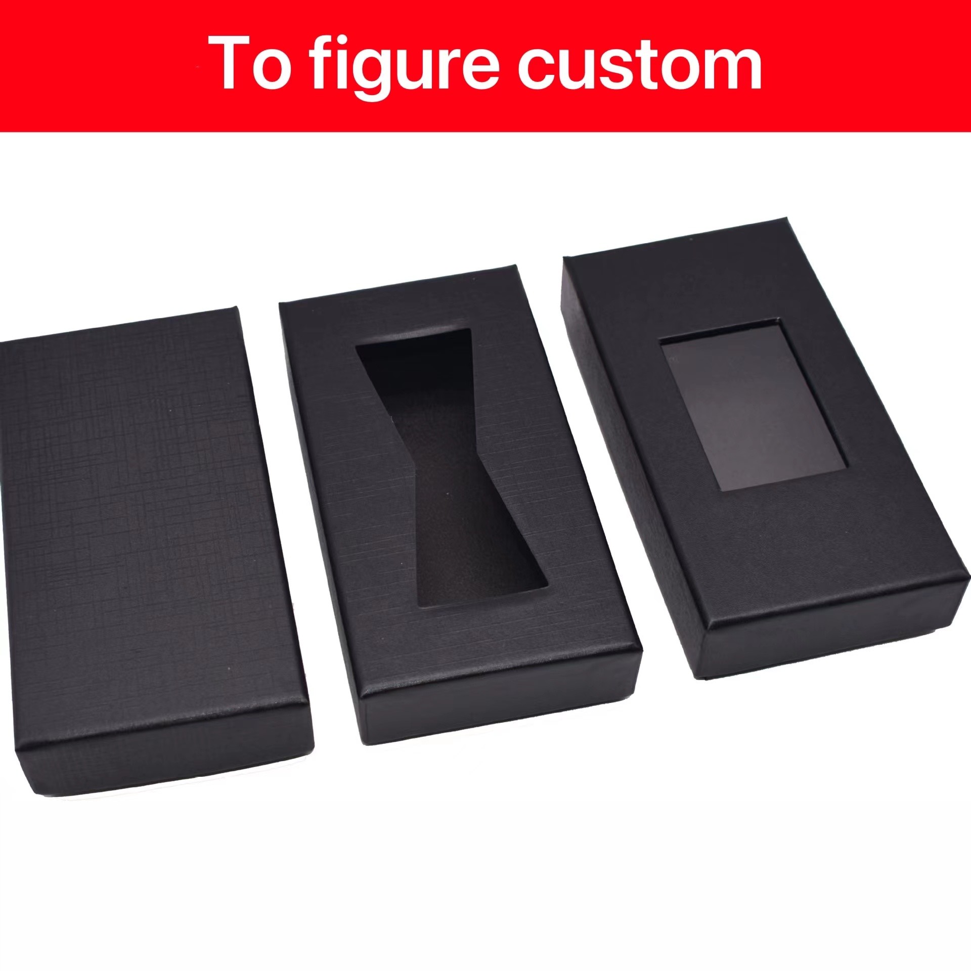 CDR AI PSD Black Rectangular Cardboard Gift Box With Transparent Lid