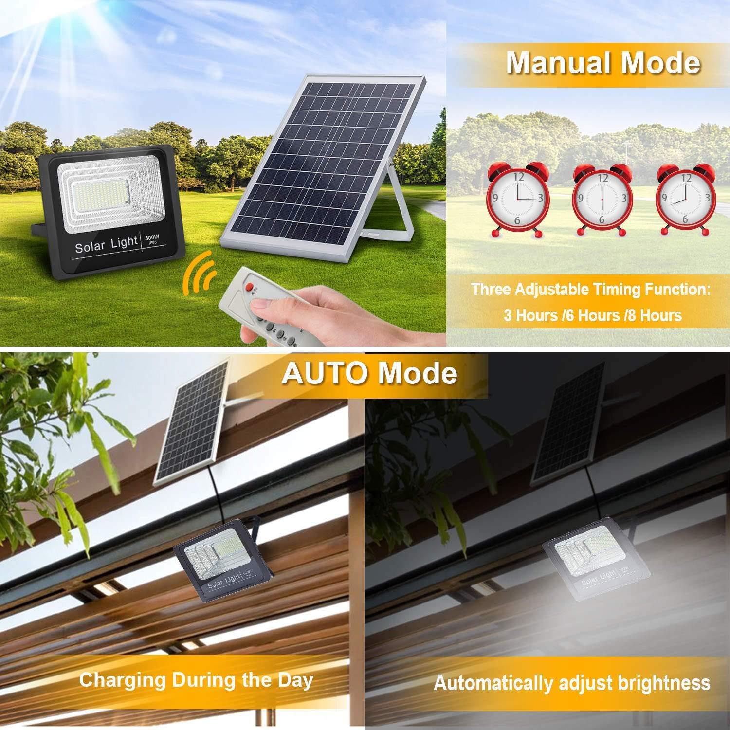 Outdoor 300w 6000K Ip67 Solar Powered LED Flood Light