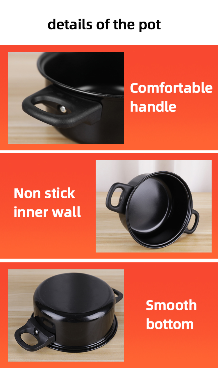 Kitchen 13 Piece Non Stick Cast Iron Cookware Set Black Pot And Pans
