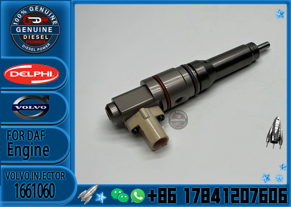 Common Rail Injector 1661060 BEBJ1A00001 BEBJ1A05001 BEBR3A01000 1897675 BEBR3A01100 1934321 Fuel Diesel Nozzle For DAF