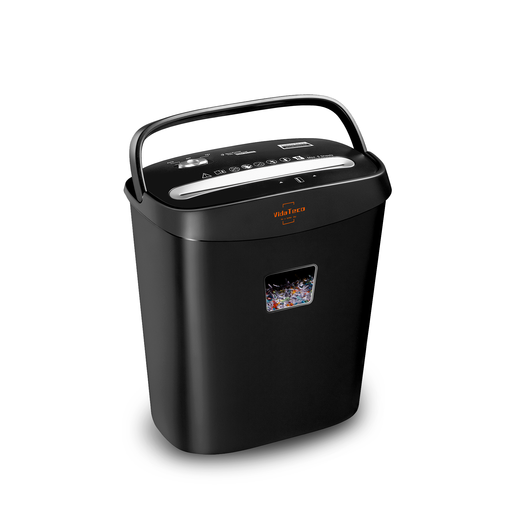 Home and Office Cross Cut Paper Shredder 8-Sheet Capacity Jam Proof 4*38mm Cutting Size