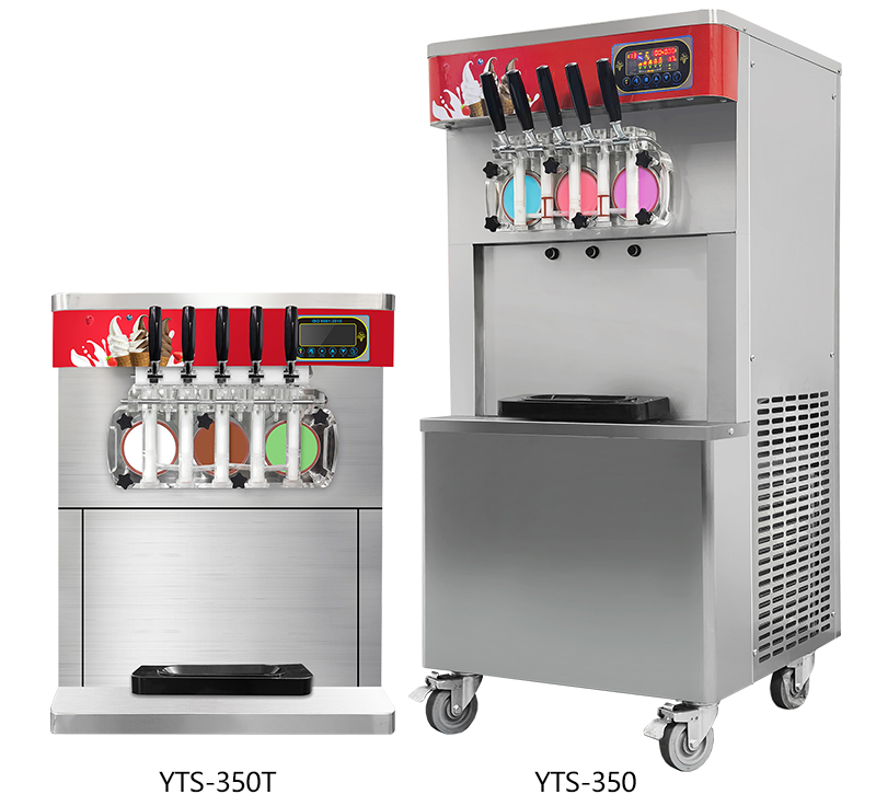High Capacity Soft Serve Icecream Machine 5 Flavors Automatic Ice Cream Maker for Business Material Cylinder Capacity 7LX3 1.8LX3