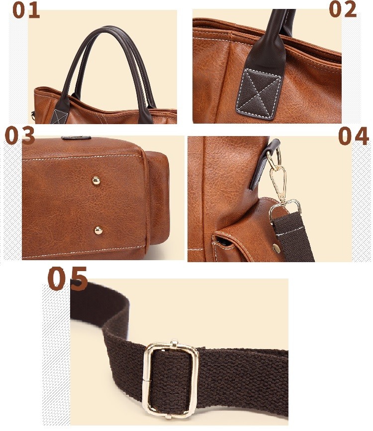 Large Single Strap Genuine Leather Satchel Handbags Purse Womens