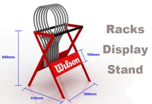 China ​Eco Friendly Sports Display Rack Tennis Racket Display Rack Red / Blue / Gray Color wholesale