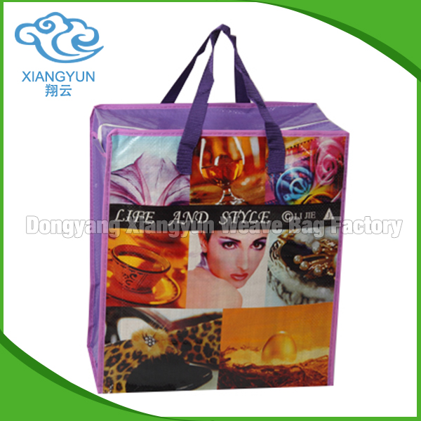 laminated bopp customized pp woven shopping bags /colorful pp woven iron zip bags