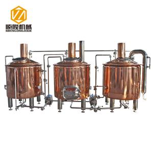 China Red Copper Beer Brewing Equipment , 500L Brewpub Beer Making Equipment wholesale