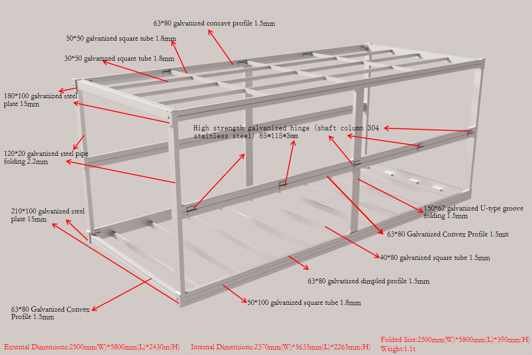 Foldable Container House frame