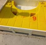 2200X1800 MM Rotary Table Anti-Slip Mat Material PU Yellow Colour With Steel