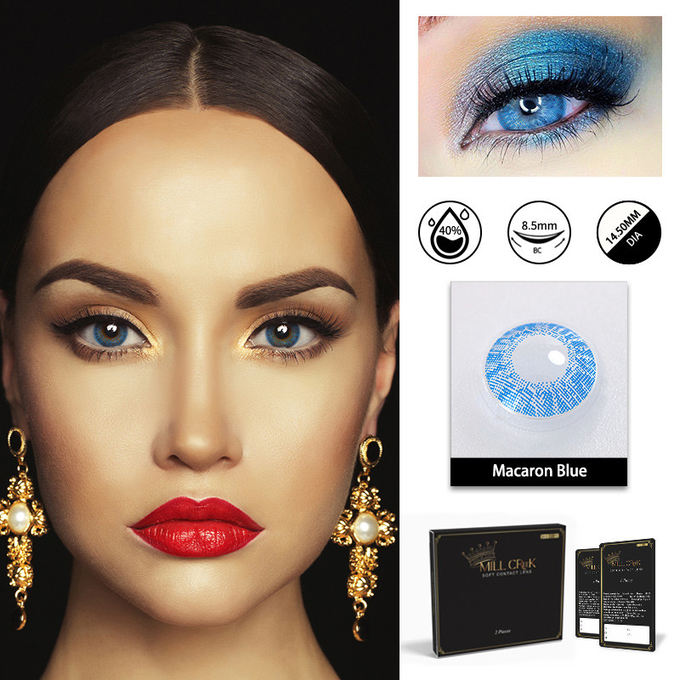 Custom Cosmetic Prescription Husky Blue Eye Contact Lenses