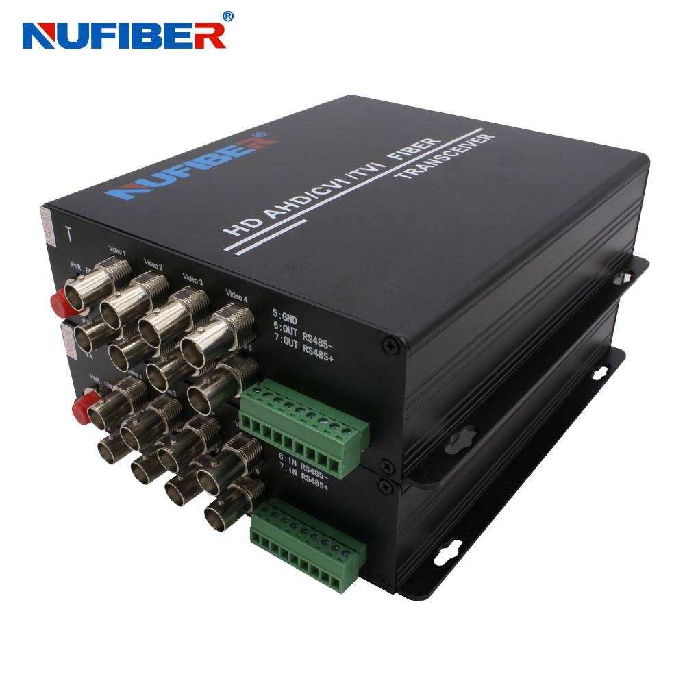 NF-8V1D-T/R-F20-1080P HD-CVI AHD TVI 1080P Coaxial Fiber Video Converter 8BNC 1RS485 For HD Cameras