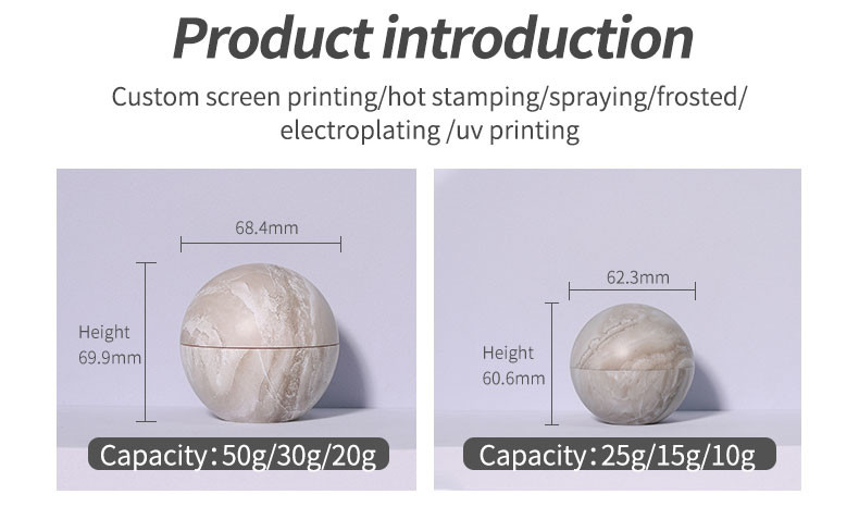 Factory Direct Sale Acrylic Round Ball-shaped Eye Cream Jar Small Capacity Body Face Cream Jar Luxury Cosmetic Containers Set