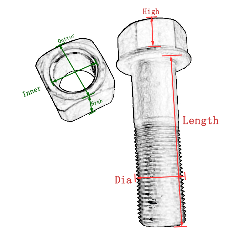 Track link bolt and nut