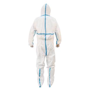 China Isolation Hooded Lightweight Disposable Coveralls Body Suit High Air Permeability wholesale