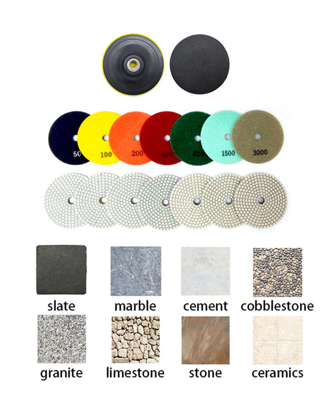 4Inch 5Inch Marble Diamond Tile Polishing Pads 1500 3000 BUFF