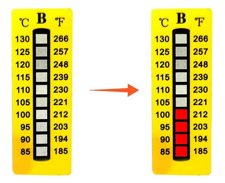 Adhesive Sticker Colour Changing Temperature Indicator Stickers 45℃ 113℉